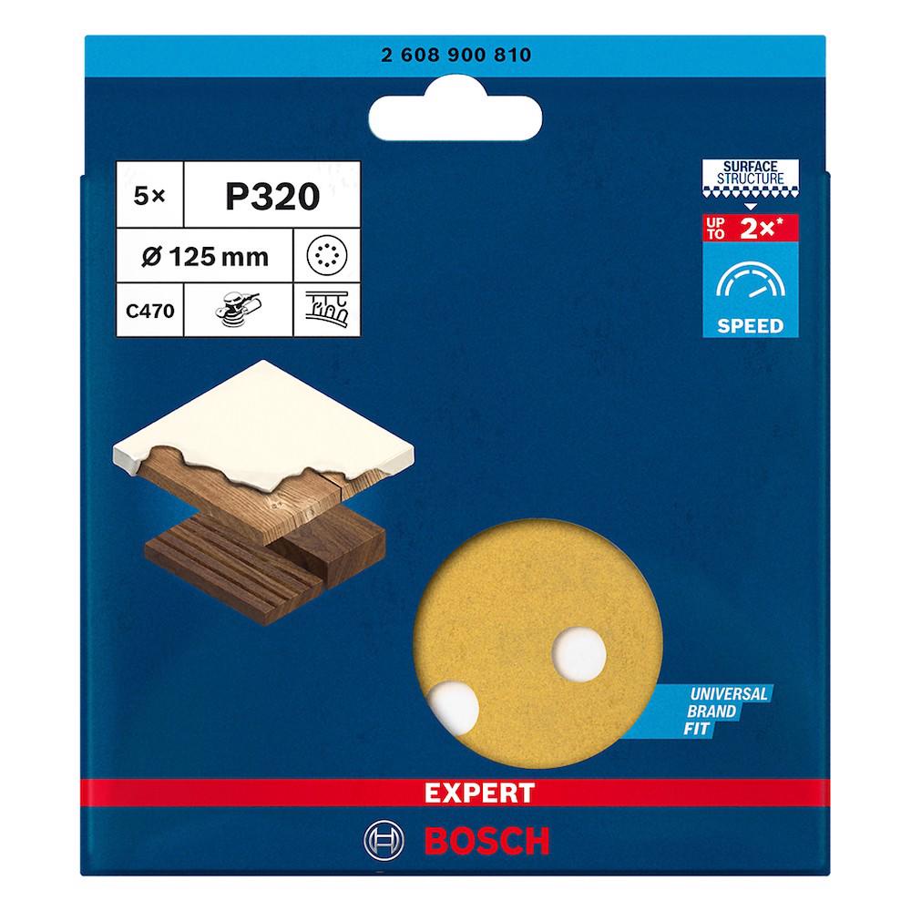 Disco de Lixa Bosch EXPERT C470 125mm G320, 5 peças