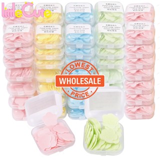 [Mini Sabonete Perfumado Em Forma De Petal Flor Fatia De Limpeza/1 Caixa Descartável Papel/Portátil Para Mãos De Viagem Tablet/Suprimentos Banheiro Doméstico