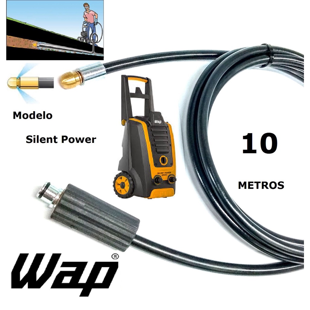 Mangueira desentupidora de tubulação WAP - 10 Metros - Wap SILENT POWER