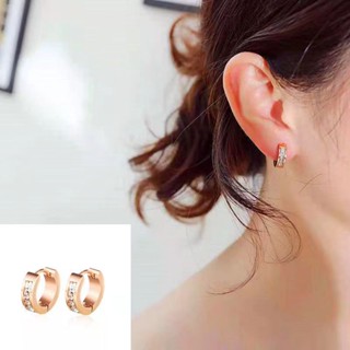 Brincos de aço de titânio hipoalergênicos antidesbotamento de aço de titânio fivela de orelha de ouro rosa fashion joias simples