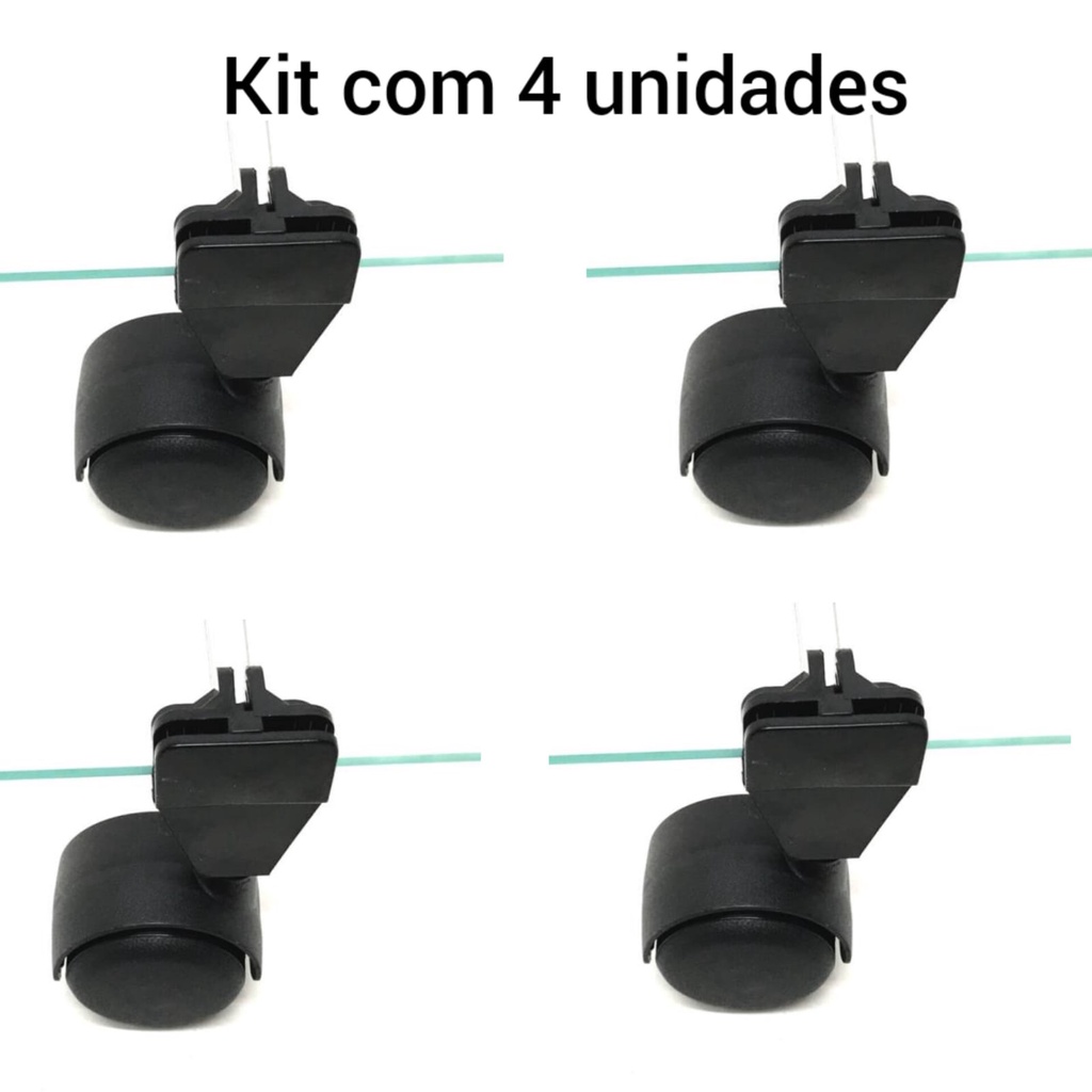 Conectivo Rodízio Canto C/ Trava - Kit com 4 unidades