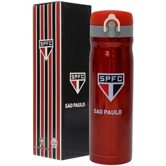 Garrafa Térmica São Paulo Tricolor 420ml Futebol Academia Trabalho Torcedor