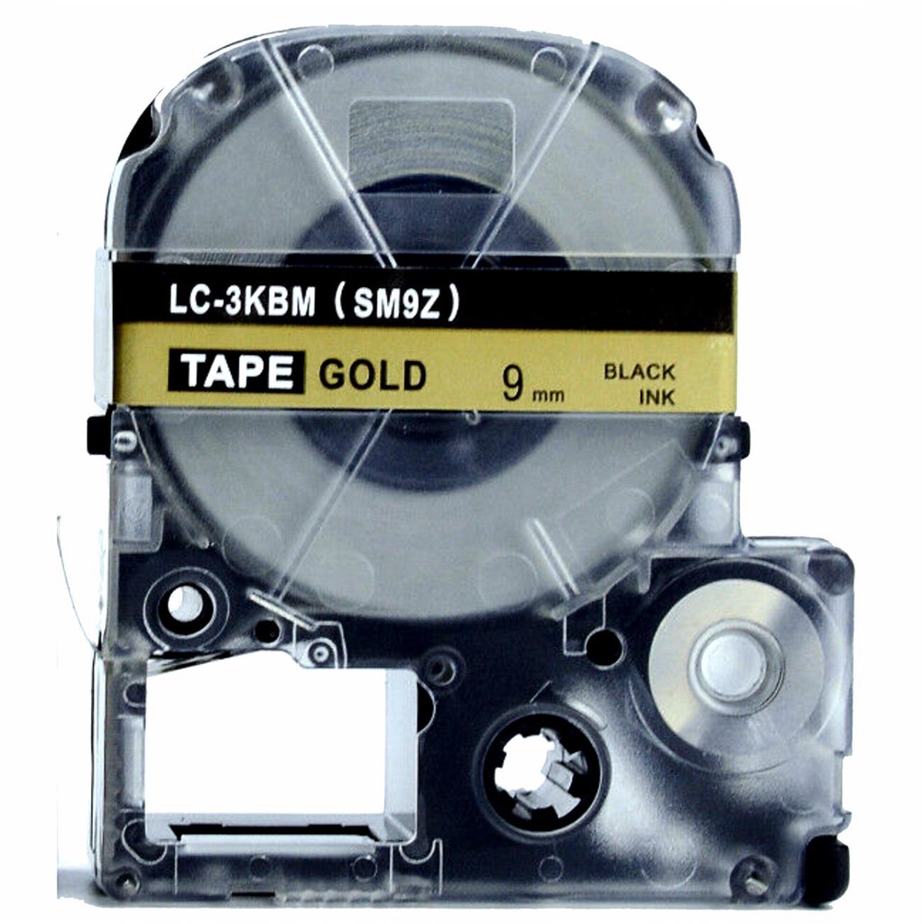 Fita LC-3KBM SM9Z Para Rotulador EPSON Lw-300 9mm Dourada