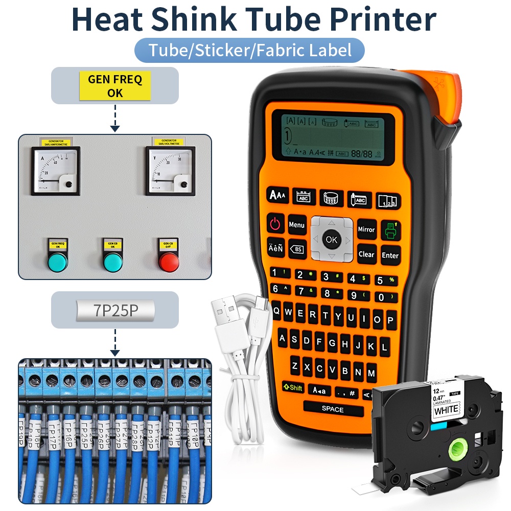 E1000 PRO Etiqueta Portátil Para Fabricante De Etiquetas Tubo Compatível Com Brother Tze231 Hse231 em Oferta na Shopee