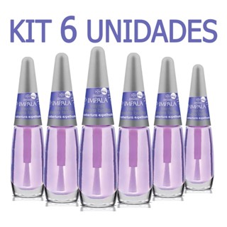 Kit 6un Esmalte Base Verniz Extra Brilho Impala 7.5ml
