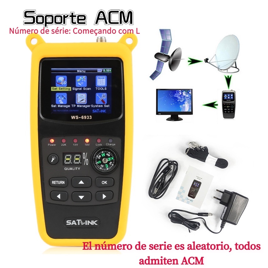 ORIGINAL Receptor De Satélite Satlink WS-6933 2.1 Polegadas Display Lcd DVB-S ACM em Oferta na Shopee