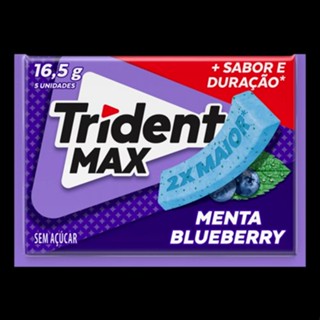 Goma de Mascar Zero Açúcar Menta Blueberry Trident Max Envelope 16,5 g com 5 Unidades