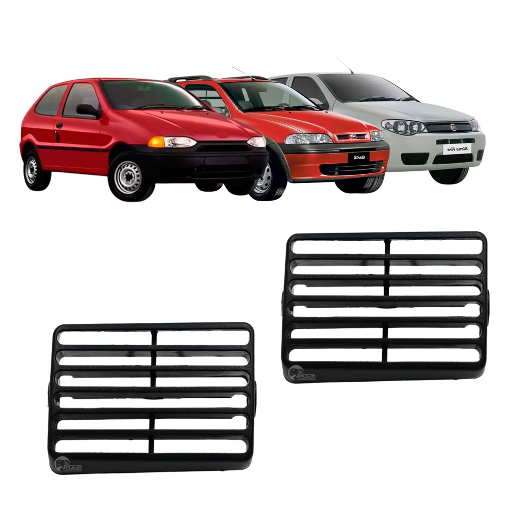 Kit 2 Difusor Saida Grade Ar Painel Siena Palio Strada ED EDX EL EX ELX FIRE 1996 A 2013 S/ Aletas