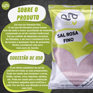 Sal Rosa do Himalaia (Fino ou Grosso) Original 1Kg - P&P em Oferta na Shopee