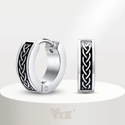 Vnox Brand Retro Celtic Knot Men's Earrings , Brincos Anti-Alérgicos De Aço Inoxidável , Jóias Para Homens Não Desbotadas