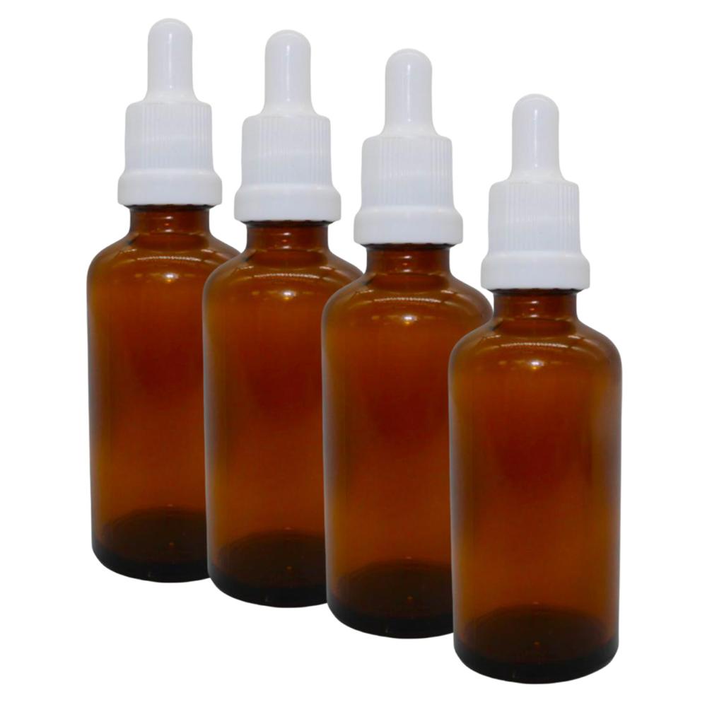 30 Frasco De Vidro 30ml Conta Gotas/Ambar - Tampa Lacre Bulbo e Canula de Vidro