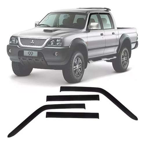 Calha de Chuva Defletor Mitsubishi L200 2005 a 2010 4 Portas Ecoflex
