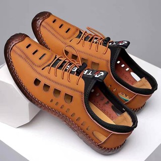Sandálias Ocas Sandálias de Verão de Verão de Outono para Homens Sapatos de Buraco Casual para Homens com Respiração Soft-Soled Toe-Toe