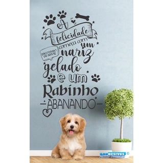 Adesivo Parede Frase Pet Shop Os Animais A Felicidade Vidro em Oferta na Shopee