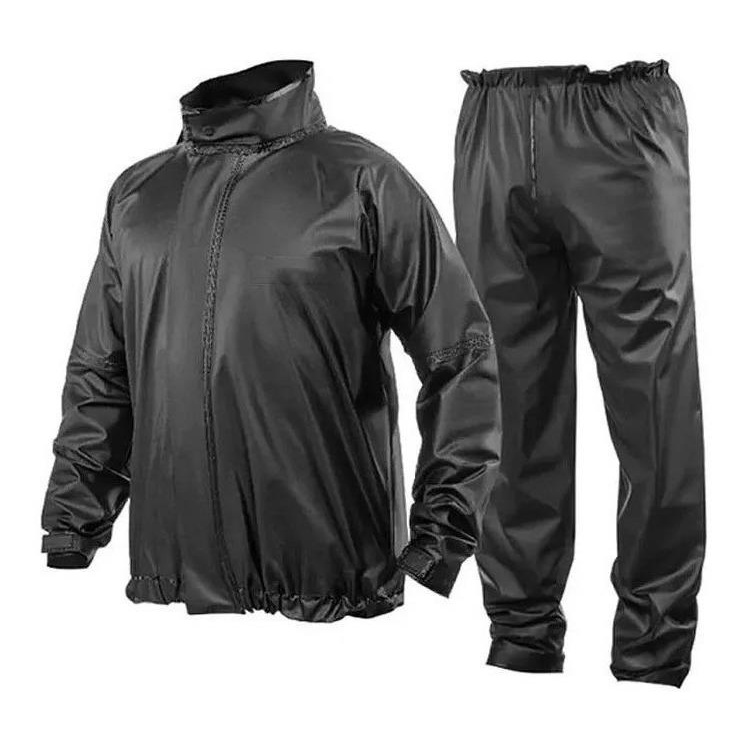 Conjunto Capa de Chuva Com Calca Varios Tamanhos Preto - Motoqueiro, Pescaria - Envio Já