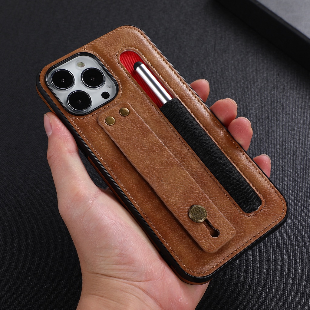 Capa De Couro De Luxo Para iPhone 13 12 11 Pro Max XS XR 7 8 Plus + Estojo De Suporte À Prova De Choque Com Caneta Stylus Touch