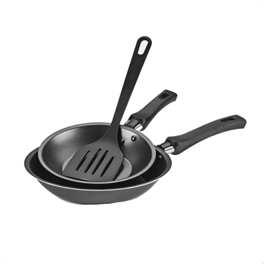 Kit Conjunto 2 Frigideiras Antiaderente com Espátula Revestimento Interno Alumínio Cozinha N16 e N20 MTA - 387 em Oferta na Shopee