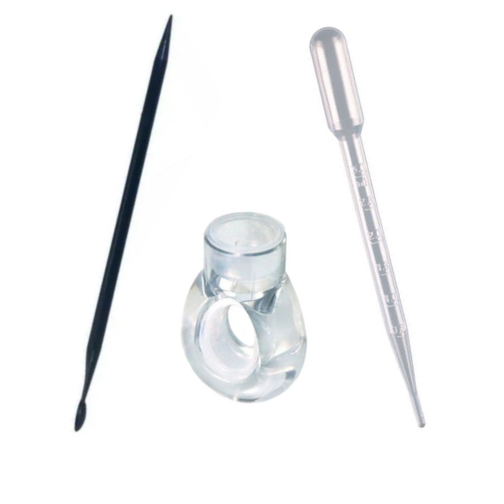 Kit Anel Acrilico + 2 Batoques + Palito Aplicador de Henna + Pipeta  Sobrancelha