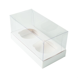 Caixa Cupcake com Tampa Transparente 2 Cavidades (17cm x 9cm x 8,5cm) Branca 10 unidades Assk em Oferta na Shopee