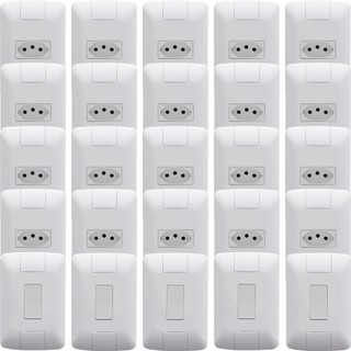 Kit 20 Tomada 10 A + 05 Interruptor Simples Tramontina Aria