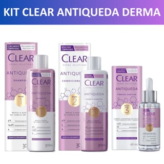 Kit Shampoo + Condicionador + Tônico Capilar - Antiqueda Clear Derma Solutions