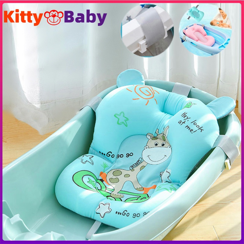 Almofada de banho para crianças antiderrapante/banheira de bebê/recém-nascido/travesseiro flexível azul