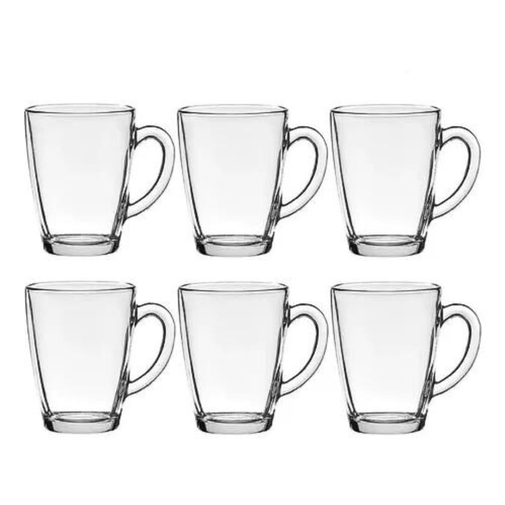 Jogo De Canecas Café Chá 6 Peças Vidro 170ml