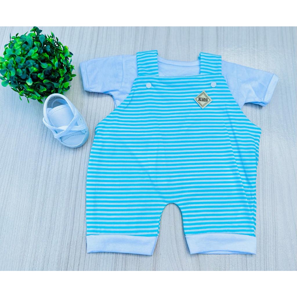 Jardineira Listrada + Camisa