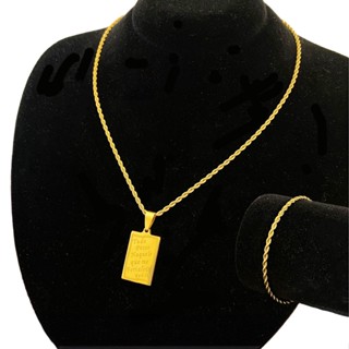 Kit Acessórios Corrente Corda De Botão Correntes Masculina Colares De Aço Inoxidável Prata/Dourado Colar Fenimina Com Pingente De Placa Tudo Posso Não Desbotar Resistente Acorrosao 316L