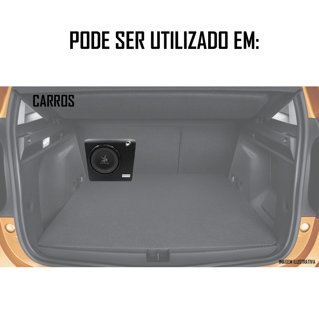 Caixa Amplificada Automotiva Mini Slim CXMS 200 8'' Polegadas 200W Corzus — imagem 2 de 2