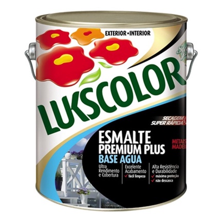 Tinta Esmalte Fosco Base Água Preto 3.600l Lukscolor