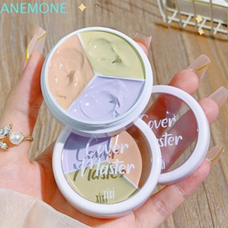 ANEMONE Paleta De Corretivo De 3 Cores Corretor De Cor Facial Controle De Óleo Feminino Poros De Acne Cobre Círculos Escuros Cobertura Total Fundação Maquiagem Ferramenta De Creme Mate