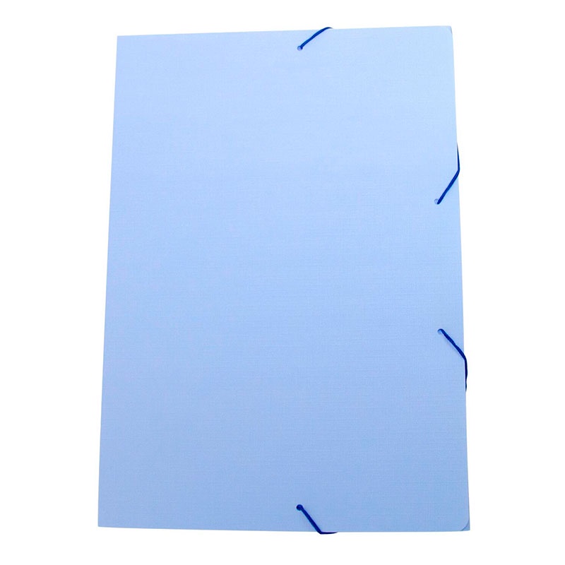 Pasta com aba elástico ofício Linho Serena azul pastel 0246.BP Dello em Oferta na Shopee