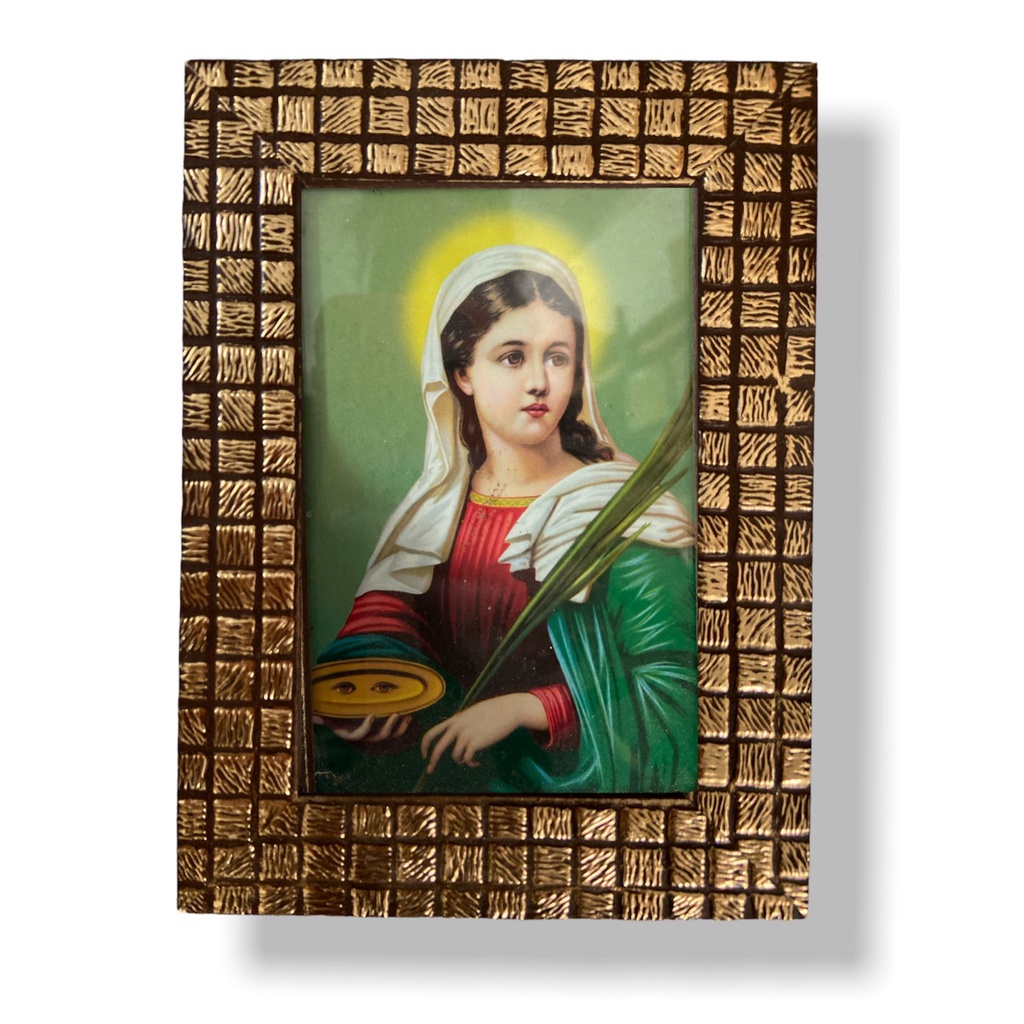 Quadro Santa Luzia Com Vidro Decorativo 20x15 em Oferta na Shopee