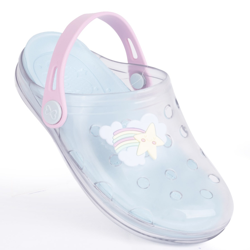 Babuche Infantil Feminino WorldColors Pop Clear Baby - Transparente/Rosa Bale em Oferta na Shopee