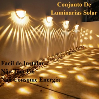 Lampada Solar À Prova D'água Para Decoração De Jardins - Luminaria Para Parede E Escada