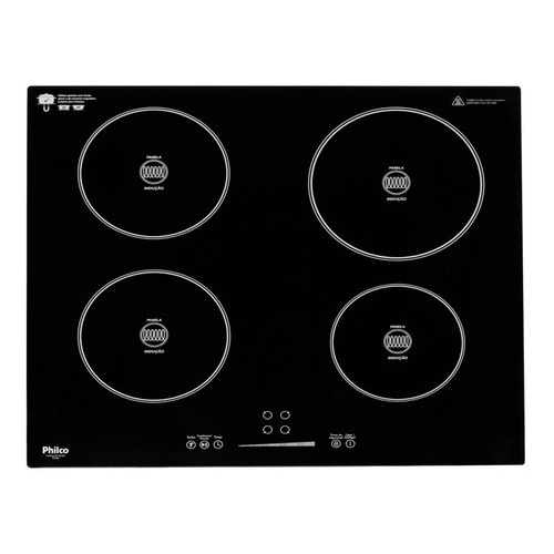 Fogão Cooktop De Indução Philco 4 Bocas Pct04p Preto 220v