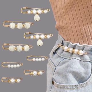 10 Pcs Broche Pérola Calças De Cintura Extensor Alfinetes De Segurança Vestidos