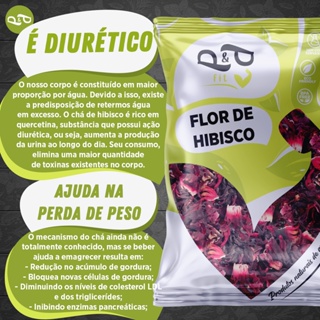Flor de Hibisco Desitrado para Chá Termogênio 100g - P&P em Oferta na Shopee