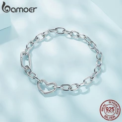 Bamoer 925 Prata Esterlina Fundação Amor Coração Pulseira Moda Jóias Presentes Para Mulher