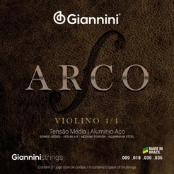 ENCORDOAMENTO VIOLINO AÇO GIANNINI GEAVVA MÉDIO SÉRIE ARCO