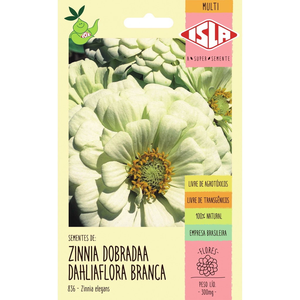 Sementes de Zinnia Gigante da Califórnia Branca 300mg - Isla Multi em Oferta na Shopee
