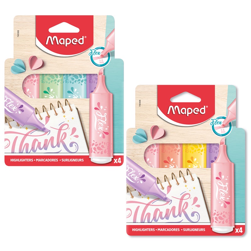 Pincel marca texto flex pastel estojo 4 cores 740308 Maped em Oferta na Shopee