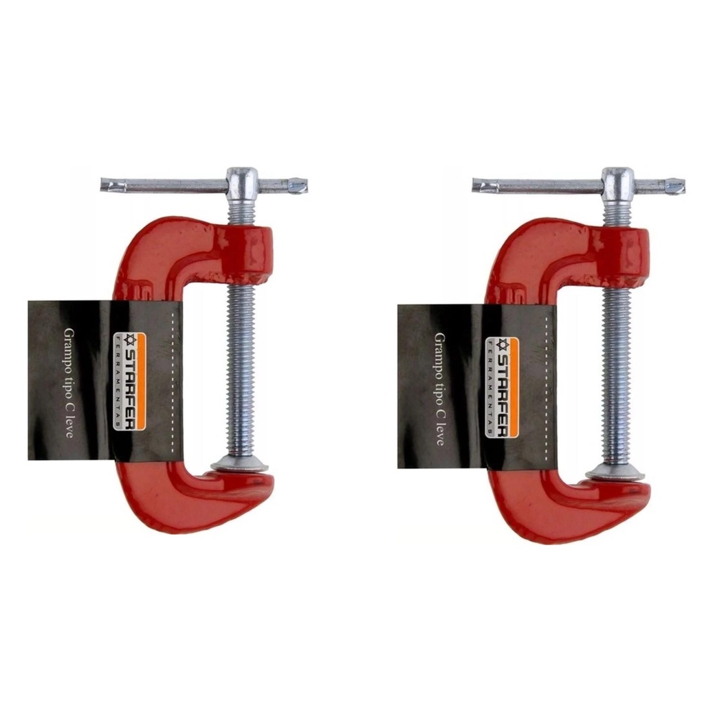 2 Grampo Tipo C Leve Sargento P/ Fixação Marceneiro 6'' Starfer