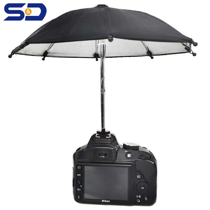 DSLR Camera Umbrella Hot Shoe Cover Sunshade Rainy Holder para Canon Nikon Fuji Leica Sony Mirrorless Telefone Fotografia Acessório