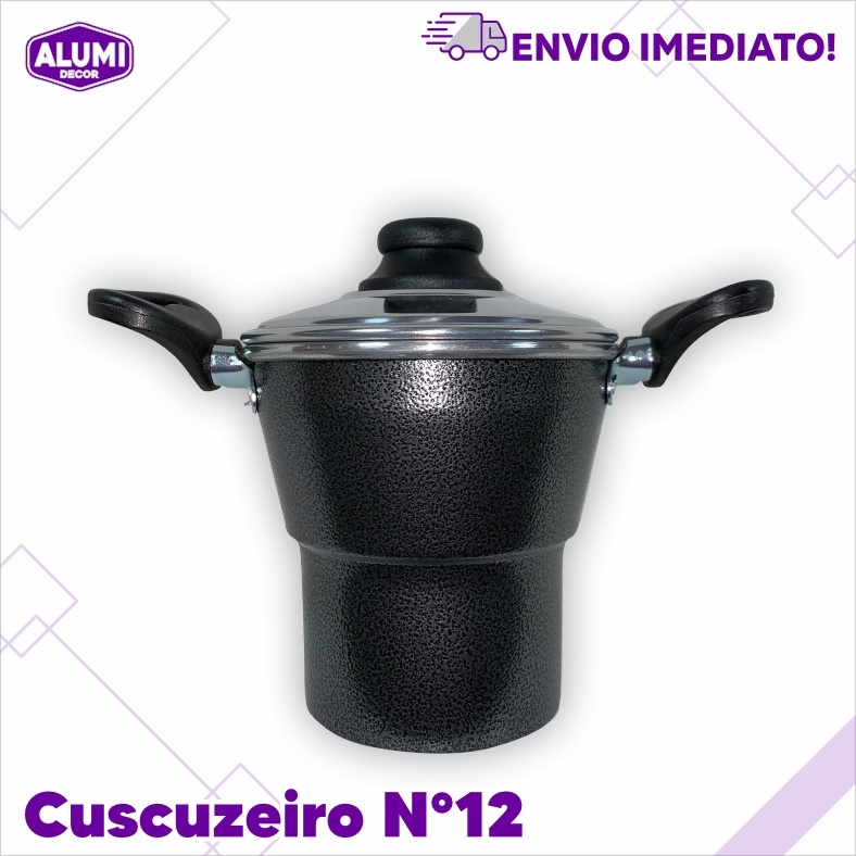 Cuscuzeiro Individual Nordestino Alumínio - Cozimento a vapor - com alça N°12 CRAQUELADO