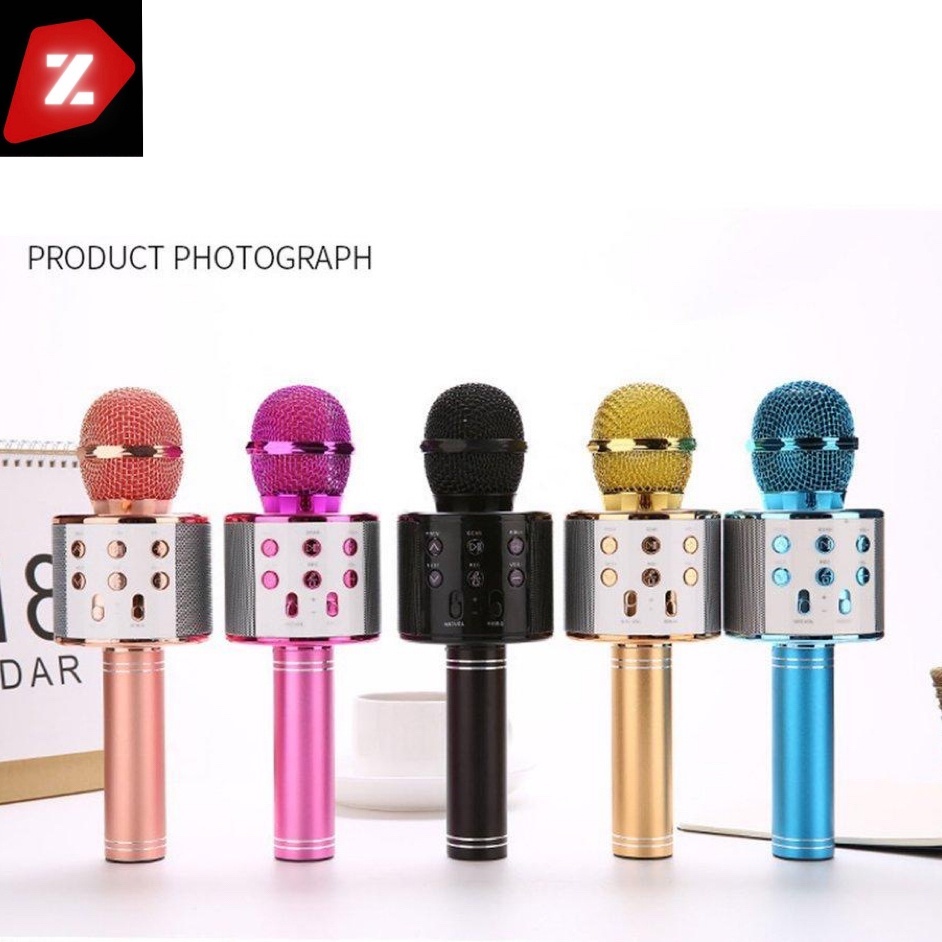 Microfone Ws 858 Karaokê Bluetooth Efeito Voz Modo Gravação  Função Selfie