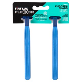Aparelho Barbear Flexor 2 Lâminas Cabo Emborrachado Com 2