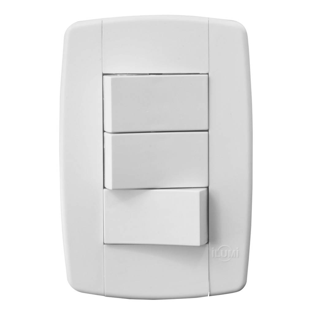 Conjunto Suporte e Placa 4x2 com 3 Interruptores Simples 10A 250V~ Linha LEV Ilumi - 8719 - ILL0155 em Oferta na Shopee