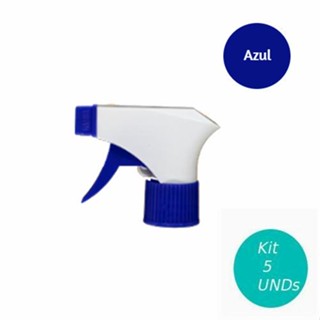 Kit 5 Gatilho Pulverizador Spray Borrifador Rosca 28 Azul